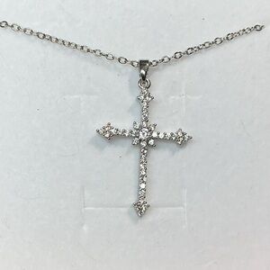✝️Silver CZ Cross Necklace | Sparkling Faith Pendant
